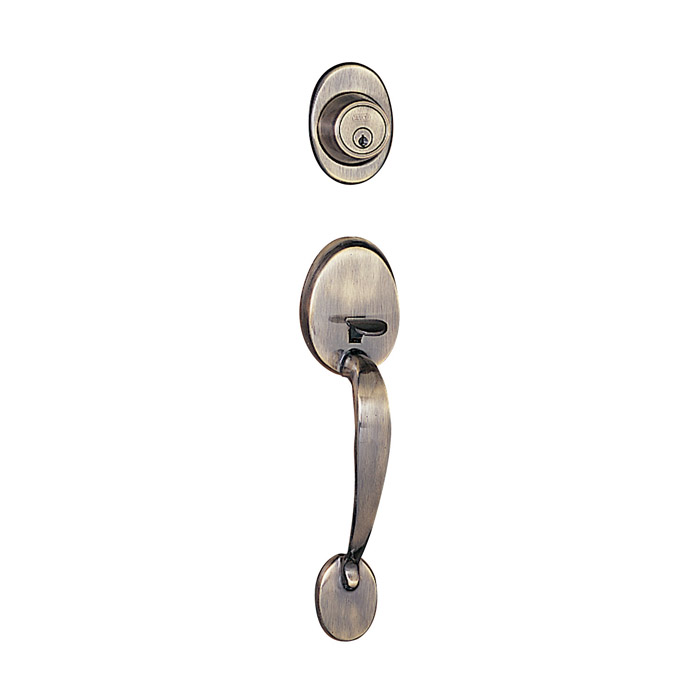Entry Handleset W/Single Cylinder Deadbolt Lock AB