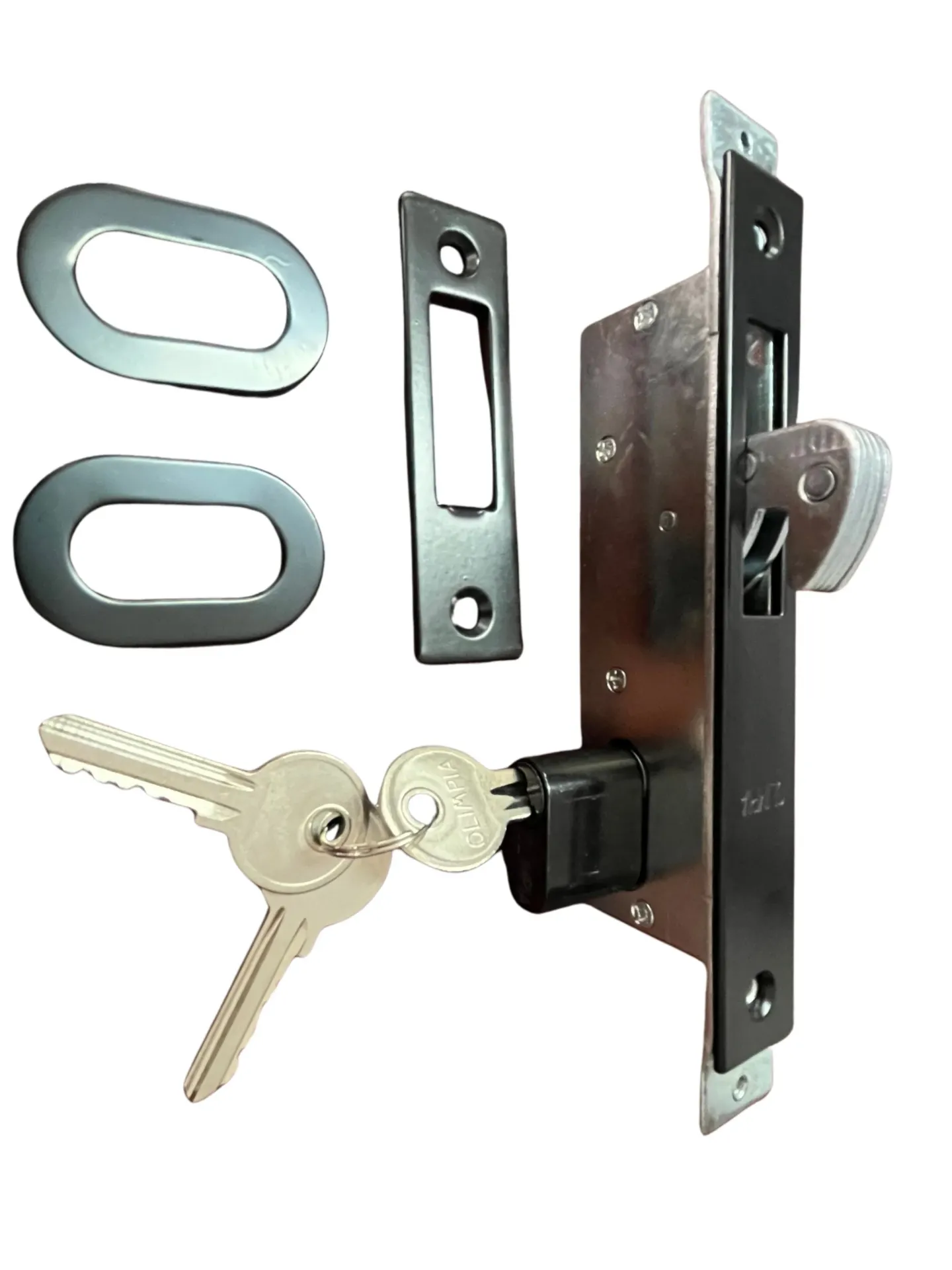 Narrow Mortise Hook Lock Black