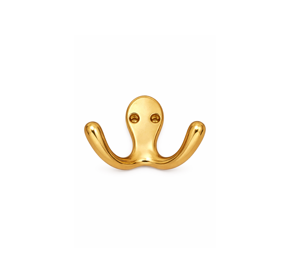 [6742 - PB] Coat Hook 72 x 48 Polish Brass