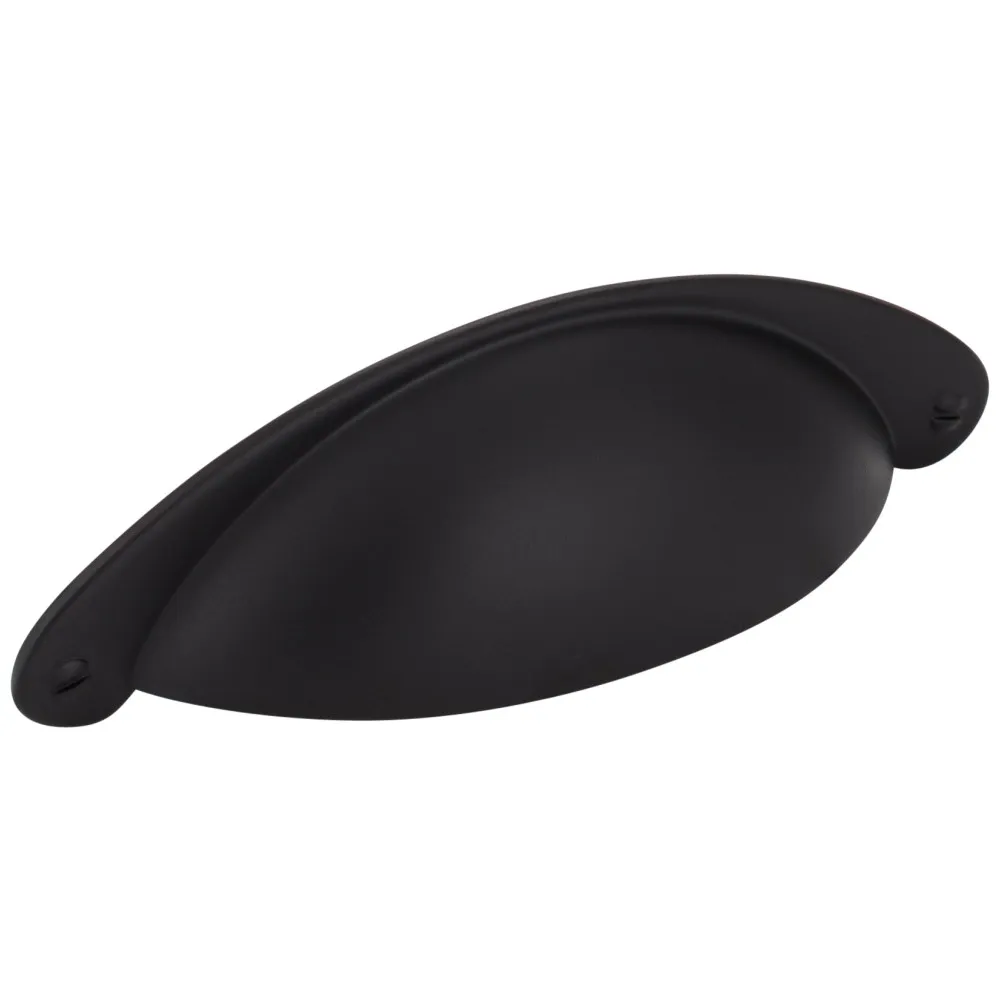 Drawer Cup Pull Lyon 3" x 4 15/16" Black