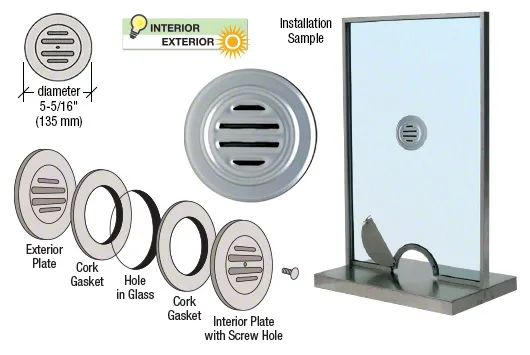[834A] Speak Thru Grill 5 5/16" Aluminun