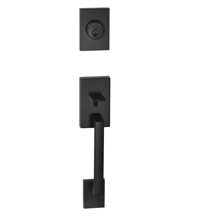 Entry Handleset W/Single Cylinder Deadbolt Lock BLK