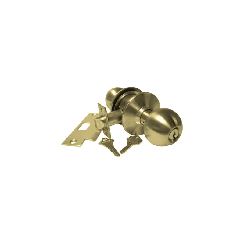 Entry Knob Lock Adj/Backset P/Brass
