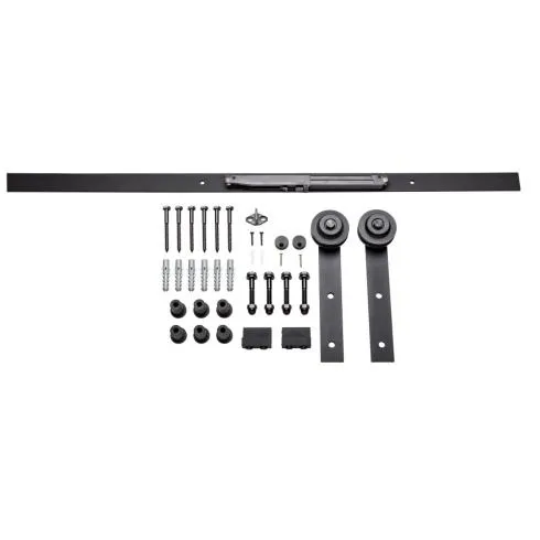 Barn Door Track 8FT Soft Close Kit Black