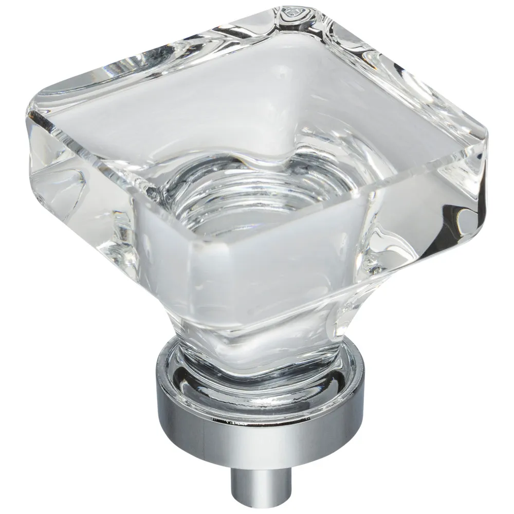 [G140LPC] Glass Pull Knob Square 1 3/8" PC