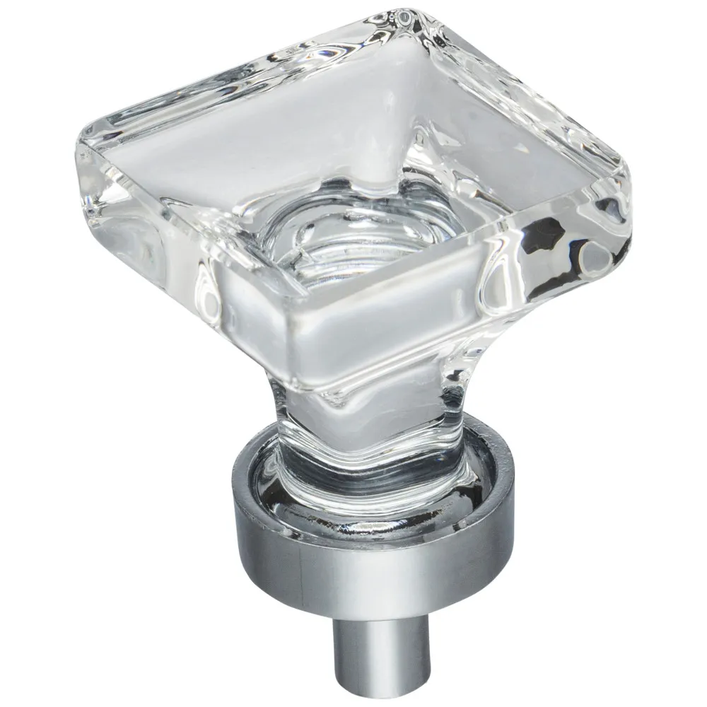 [G140PC] Glass Pull Knob Square 1" PC