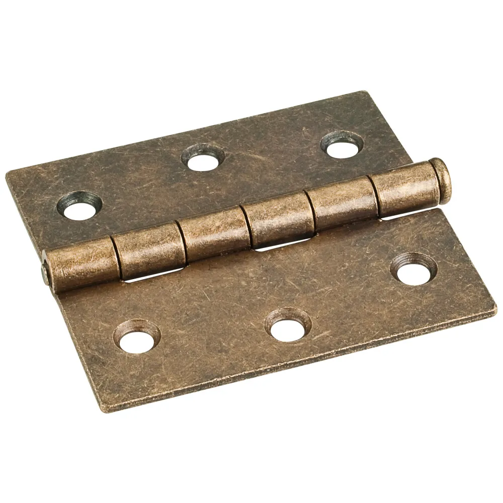 Hinge 3" x 2-3/4" Single LP Ant Brass