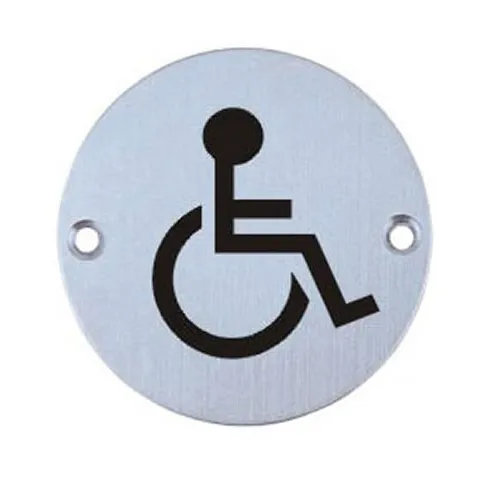 [SP011] Handicapped Sign Plate Round SS