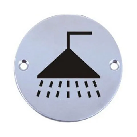 [SP013] Shower Sign Plate Round SS