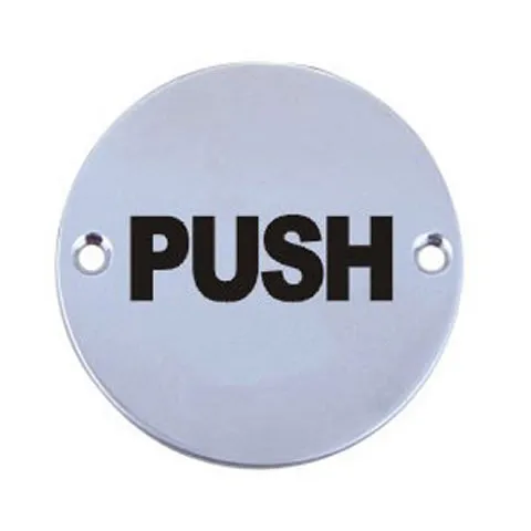 [SP014] Push Sign Plate Round SS
