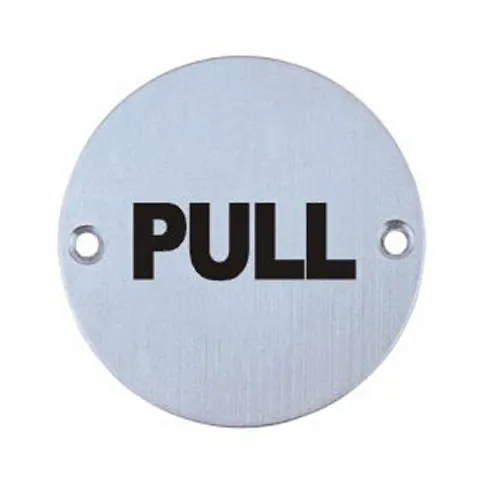 [SP015] Pull Sign Plate Round SS