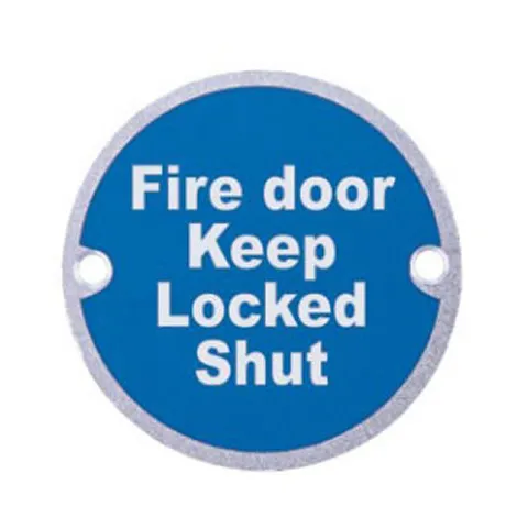 [SP017] Fire Door Sign Plate Round SS